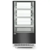 Hendi Arktic Kühlvitrine 233320, schwarz, 650 Liter, 3 geneigte Regalböden, doppelt verglast
