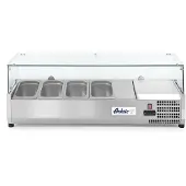 Hendi Arktic Aufsatzkühlvitrine für 4xGN1/4 gehärtetem Hygienehaube 1208x400x460mm