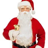 Finidi Nikolausbart Weihnachtsmannbart Maxi mit Schnurrbart und Augenbrauen, weiss