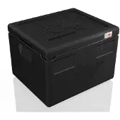 Kängabox Thermobox Expert GN 1/2, Volumen 19 l, Tragegriffe, stapelbar, mit Deckel, wiederverwendbar, L 390 x B 330 x H 280 mm, EPP, schwarz