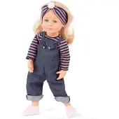 Götz 2011019 Little Kidz Lotta Puppe - 36 cm große Multigelenk-Stehpuppe mit blonden Haaren und blauen Augen - 6-teiliges Set