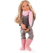 Götz 1466023 Happy Kidz Emily geht ins Kino Puppe - 50 cm große Multigelenk-Stehpuppe mit blonden Haaren, braunen Augen - 6-teiliges Set