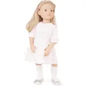 Götz 1766045 Happy Kidz Emma geht zur Sommerparty Puppe - 50 cm große Multigelenk-Stehpuppe, Blonde Haare, steingraue Augen - 8-teiliges Set