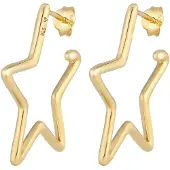 Elli Ohrringe Creolen Stern Astro Verspielt Filigran 925 Silber Elli Gold