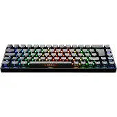 Deltaco Gaming GAM-100-DE, Kabellos, USB + RF Wireless + Bluetooth, Mechanischer Switch, QWERTZ, RGB-LED, Schwarz