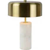 Lucide Tischlampe dimmbar aus Messing & Marmor, Ø25 cm, H. 30 cm, Modell 34540/03/31