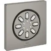 GROHE Seitenbrause Rainshower Aqua 26802, 2 Strahlarten, 3.3 l/min Durchflusskonstanthalter, inklusive Einbaukörper und Abdichtung, eckige Form, hard graphite gebürstet