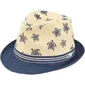 Sterntaler Strohhut "Schildkröte" in Beige/ Dunkelblau - 51 cm