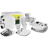 Brunner All Inclusive Geschirrset 36 Stück weiß/schwarz