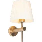 QAZQA - Moderne Wandleuchte Bronze mit weißem Schirm - Pluk I Wohnzimmer I Schlafzimmer - Stahl Rund - LED geeignet E27