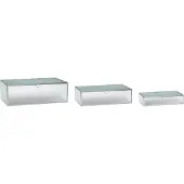 Hubsch Glasbox matt silber - 3er Set