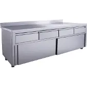 Saro Schiebetürenschrank mit 4 Schubladen und Aufkantung 1800 x 700 x 850 mm