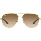 Ray-Ban RB 3683 Unisex-Sonnenbrille Vollrand Quadratisch Metall-Gestell, gold
