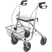Drive Medical Migo Rollator mit Rückengurt, aus Stahl, 4 Räder, silberfarben