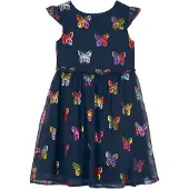 Bonprix Chiffonkleid für eleganten Auftritt, Kurzarm-Design, aus Polyester, Regular Fit
