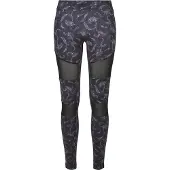 Urban Classics Ladies Tech Mesh Aop Leggings Blackpaisley Größe: XS | Sport-Leggings Outlet | Damen | Schwarz
