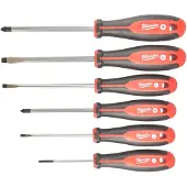Milwaukee Serie mit 6 magnetischen Schraubendrehern Tip 4932471806, Black-red
