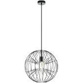 Eglo Pendelleuchte Okinzuri, 1 flammige Hängelampe Vintage,, Hängeleuchte aus Stahl in Nickel-Schwarz, Esstischlampe, Wohnzimmerlampe mit E27