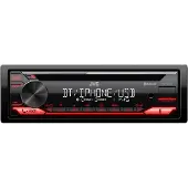 JVC KD-T812BT, Schwarz, Rot, 1 DIN, 200 W, CD, 4 Ohm, Drehregler
