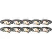 QAZQA - Modern 10er Set Einbaustrahler Chrom kippbar - Edu I Wohnzimmer I Schlafzimmer - Aluminium Rund - LED geeignet GU10