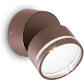 Ideal Lux 285498 LED Außen Wandleuchte Omega Ap Round 1x7w | 650lm | 4000k | IP54 - Braun