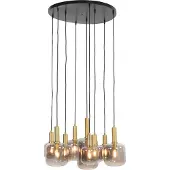 Light & Living - hängeleuchte - Lekar - bronze - glas - große esstischlampe - E27 - 2949184