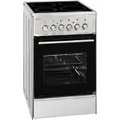 Exquisit ECM 5-4 Inox Elektro-Standherd | Glaskeramik | Ober- / Unterhitze | Grill | Umluft | Inox