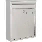 Rottner Briefkasten Como, Wandmontage, beidseitiger Einwurf, Namensschild, Zylinderschloss, inkl. 2 Schlüssel, Edelstahl, B 250 x T 85 x H 320 mm