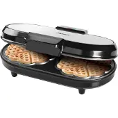 Bestron 2-in-1-Kombi-Waffeleisen "ADWM730S", 1200 W, Doppelwaffeleisen für Herzwaffeln, Backampel & Antihaftbeschichtung