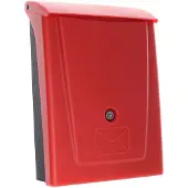 Profirst Mail PM 780 Kunststoff Briefkasten Schwarz Rot