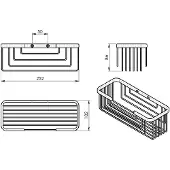 Gedy Smart Rechteckiges Wandregal aus verchromtem Edelstahl 25,2x10,2x8,6 cm