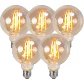 LUEDD Set mit 5 dimmbaren E27-LED-Filament-Rauchlampen 5 W 380 lm 2200 K