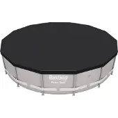 Bestway Flowclear PVC-Abdeckplane Ø 427 cm, schwarz, rund