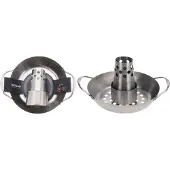 Vaggan Kipgrill Barbecue 22cm - Silberfarbener Hähnchengrill für BBQ Genuss