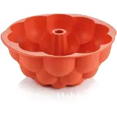 Tescoma Backform DELICIA SiliconPRIME, Hoher Gugelhupf, Ø 24 cm, orange, Himbeere, Gugelhupfform
