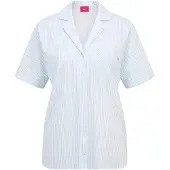 s.Oliver Pyjamaoberteil mehrfarbig Gr. 40/42 für Damen. Mit V-Ausschnitt. Loose Fit. Nachhaltig.