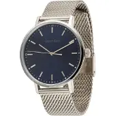 Calvin Klein Analog Quarzuhr für Herren Kollektion MODERN MESH mit Silbernes Ede