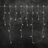 Konstsmide - LED Eisregen Lichtervorhang, 400 bernsteinfarbene Dioden, 31V_Außentrafo, weißes Kabel- 2762-802