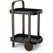 Umbra Servierwagen Bellwood, Küchenwagen, Rollregal, Stahl, Holz, Schwarz, Walnuss, 53 x 43 x 79 cm, 1015392-048