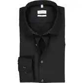 Seidensticker Businesshemd "Schwarze Rose", Herren, Gr. XXL (45), normale Ärmellängen, schwarz, 100% Baumwolle, unifarben, slim fit, 2-Knopf-Manschette, Hemden Businesshemd, Slim 1/1 Kentkragen Uni