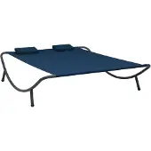 vidaXL Sonnenliege Stoff Blau
