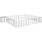 vidaXL Hundezwinger Schwarz 37,51 m² Stahl