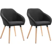 vidaXL Esszimmerstühle 2 Stk. Schwarz Stoff