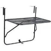vidaXL Balkontisch Schwarz 60x40 cm Stahl