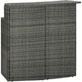 vidaXL Garten-Bartisch Grau 120x55x110 cm Poly Rattan