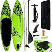 vidaXL Aufblasbares Stand Up Paddle Board Set 305x76x15 cm Grün