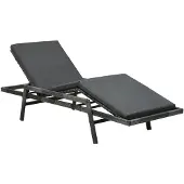 vidaXL Sonnenliege mit Auflage Poly Rattan Grau