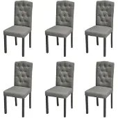vidaXL Esszimmerstühle 6 Stk. Grau Stoff