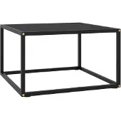 vidaXL Couchtisch Schwarz mit Schwarzem Glas 60x60x35 cm