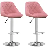 vidaXL Barhocker 2 Stk. Rosa Samt